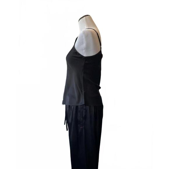 NEW BRAZEAU TRICOT women's silk charmese v cami in black